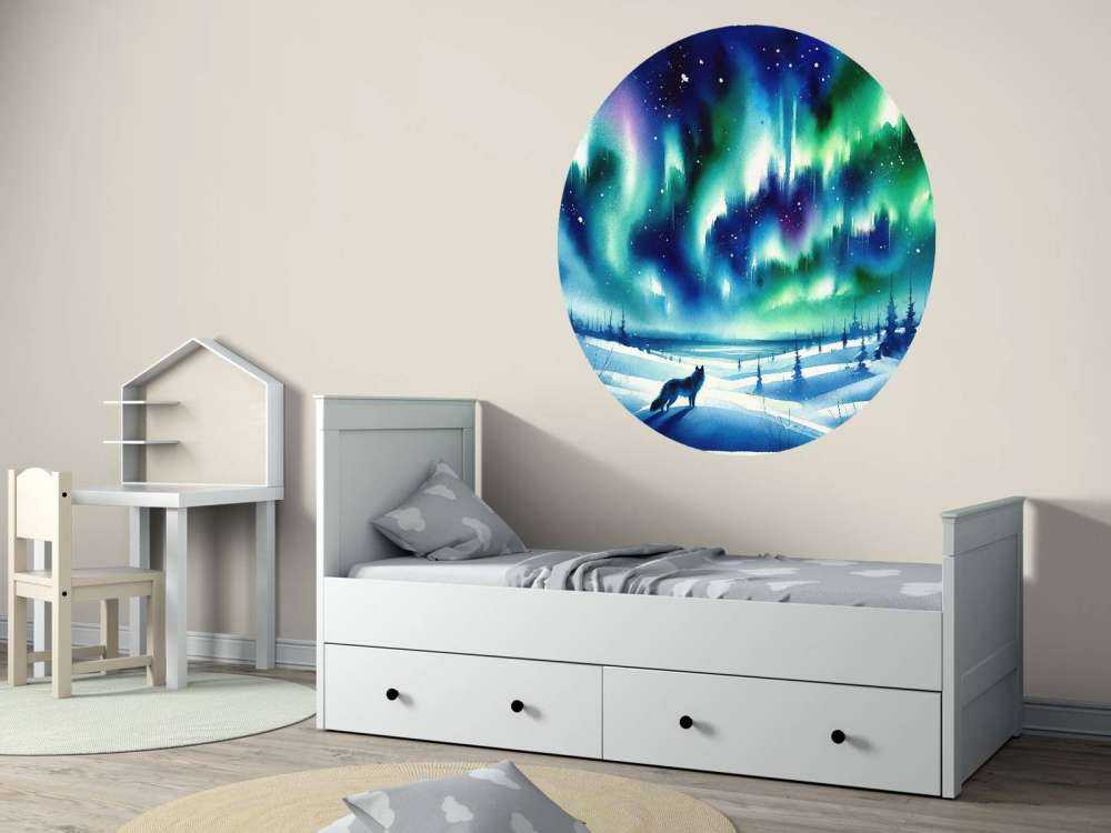 Arctic Fox and Northern Lights