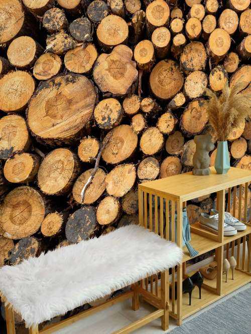 Stacked wood