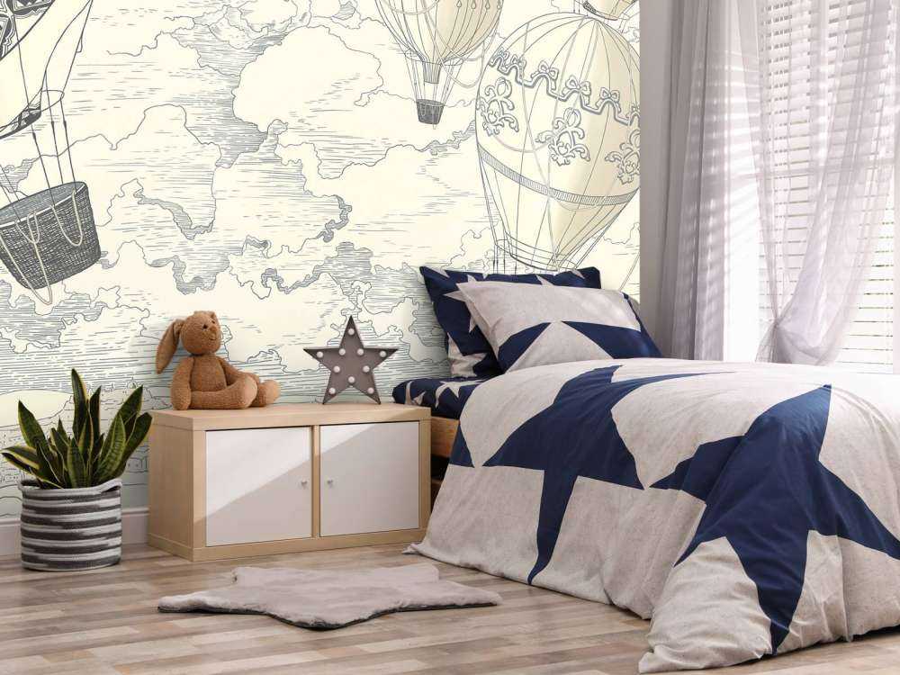 White modern hot air balloons