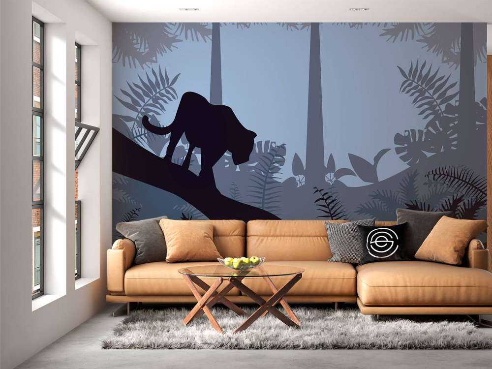 Leopard in a blue jungle