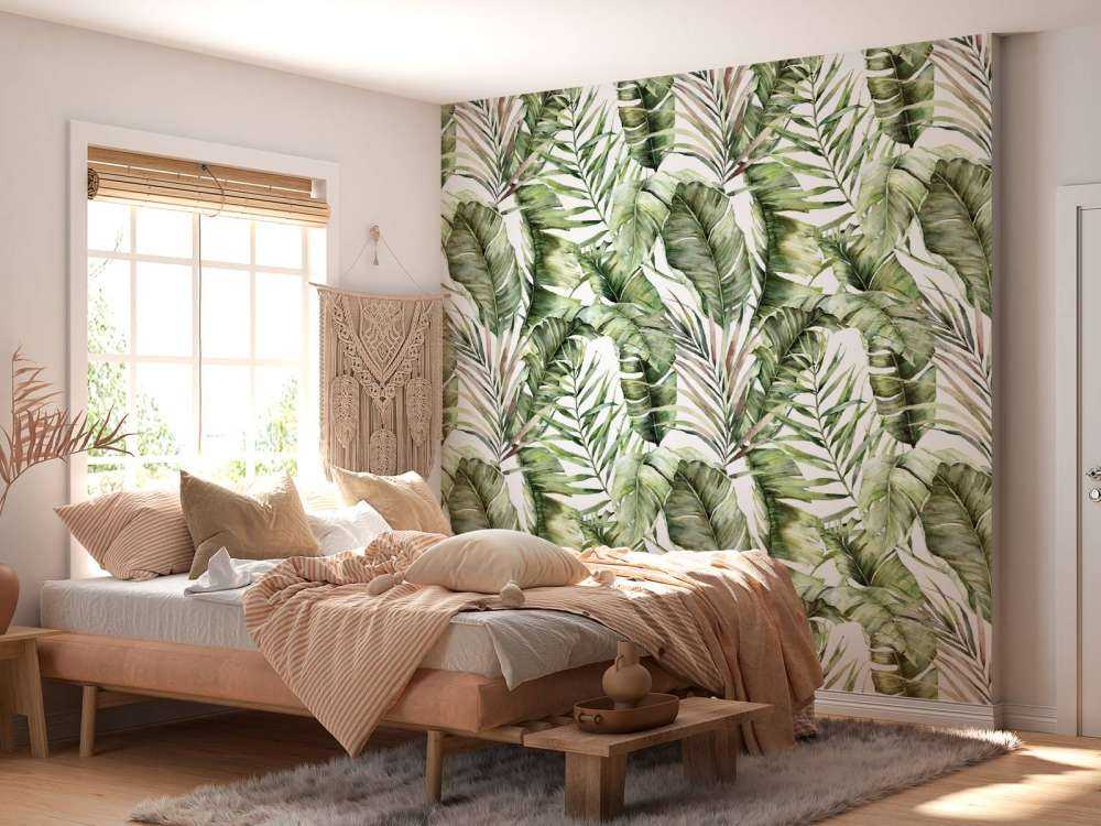 Green palm leaf pattern