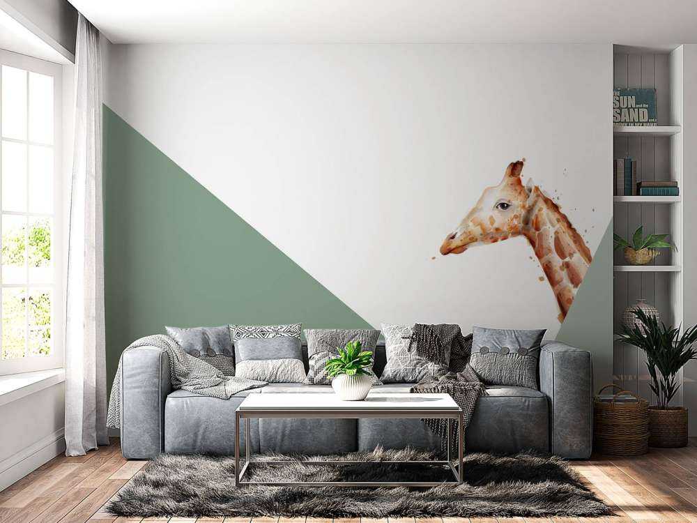 Green triangles with giraffe