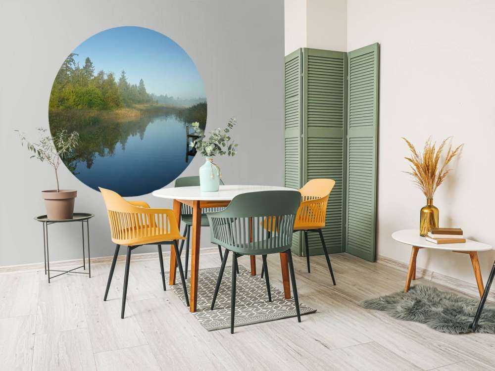 Wooden scaffolding in the forest