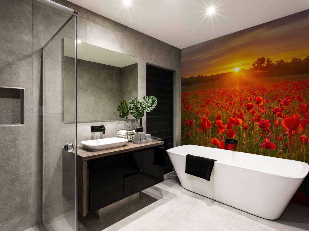 Flowering poppy field