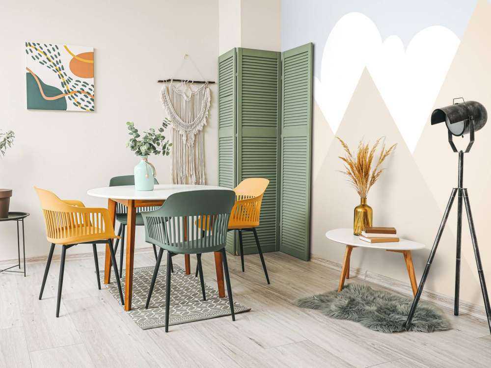 High mountains with hot air balloons