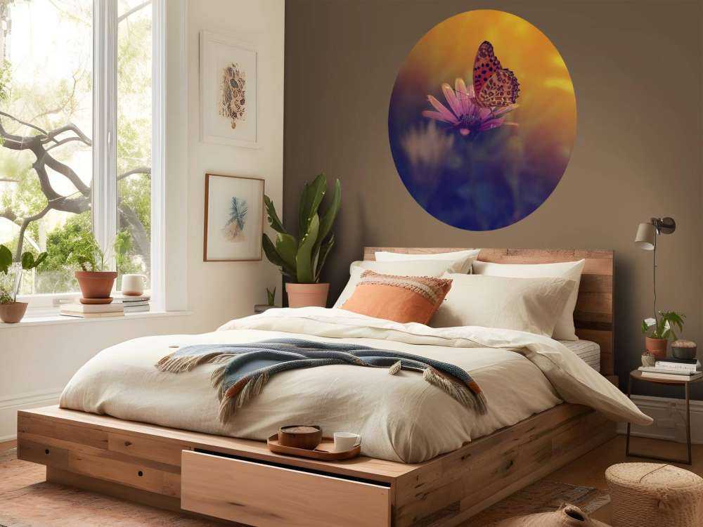 Red butterfly on flower