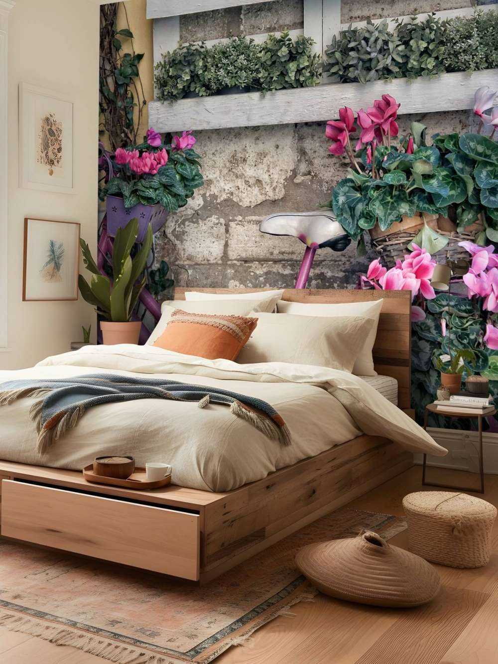 Vintage bike with flowers