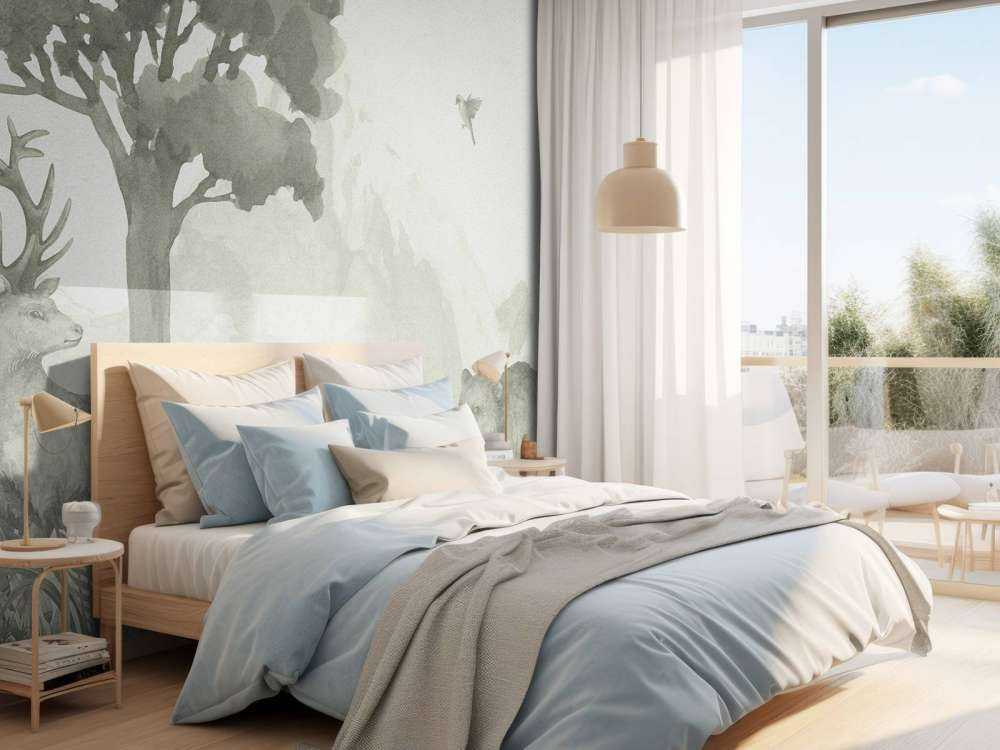 Forest animals in green