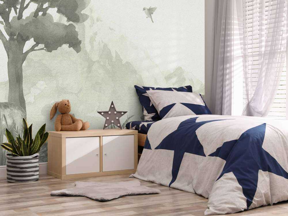 Forest animals in green