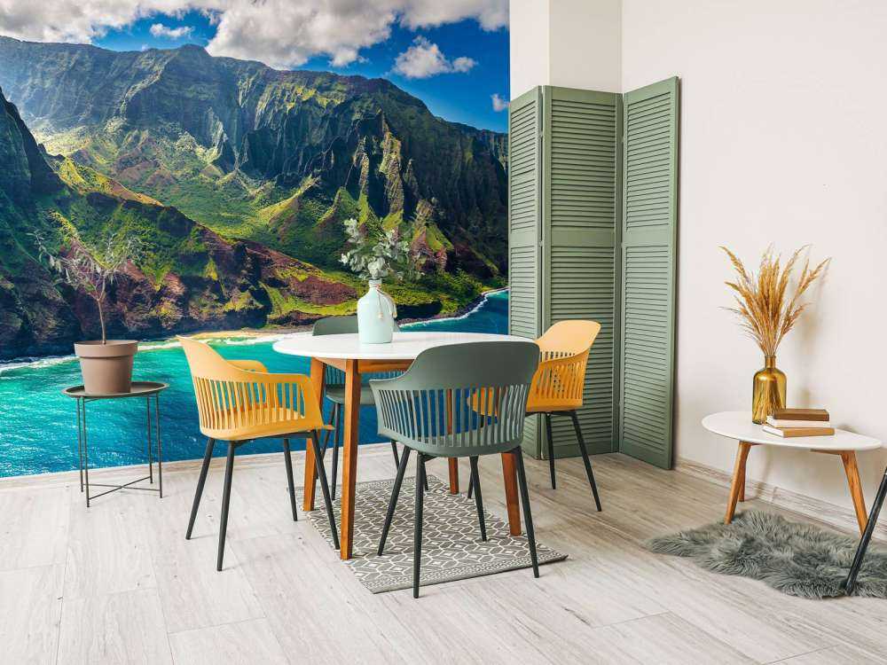 Mountains along the coast