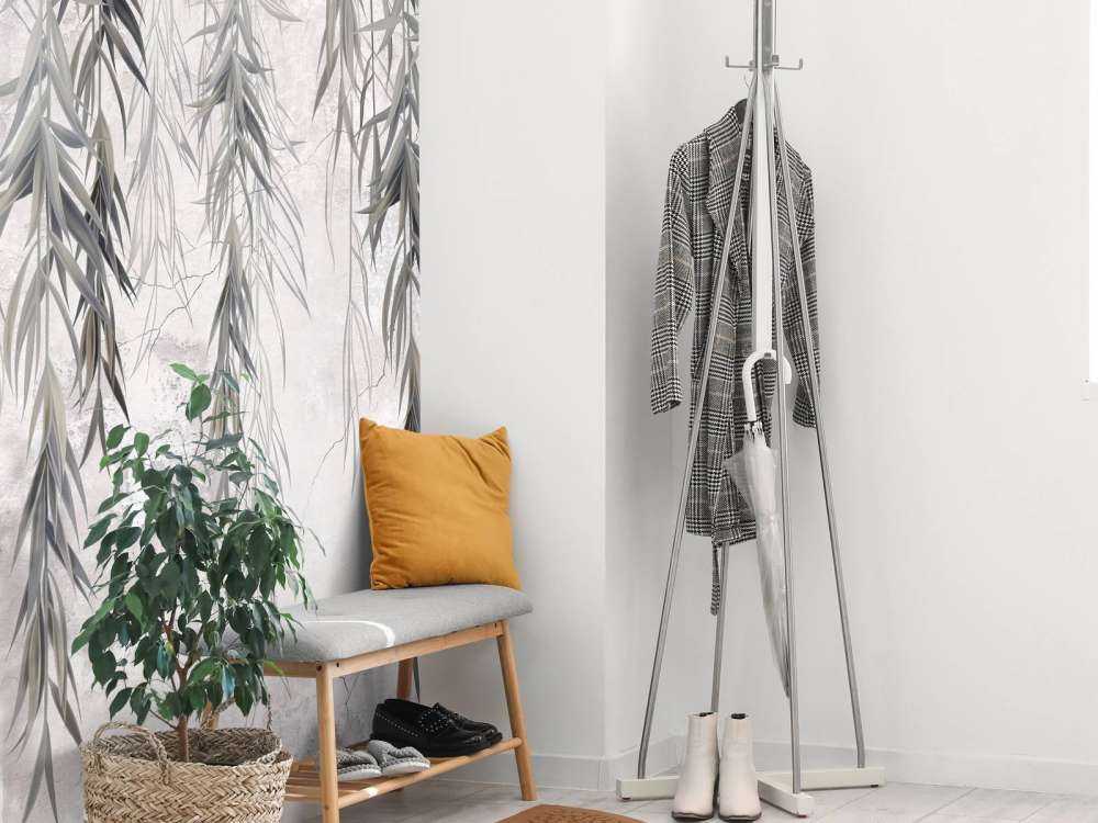 Hanging branches over concrete