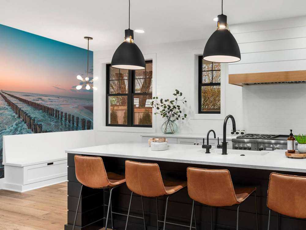 Breakwaters at sunset