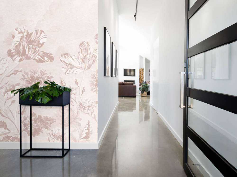 Baroque floral landscape - powder pink