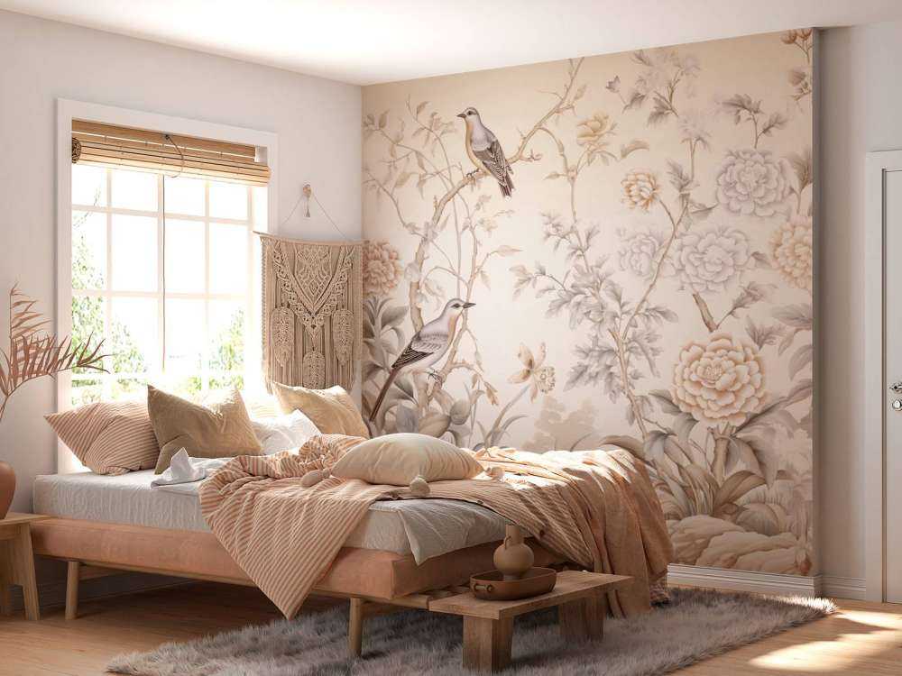 Drawn flower landscape