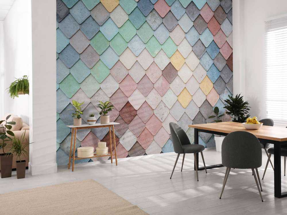Pastel coloured tiles