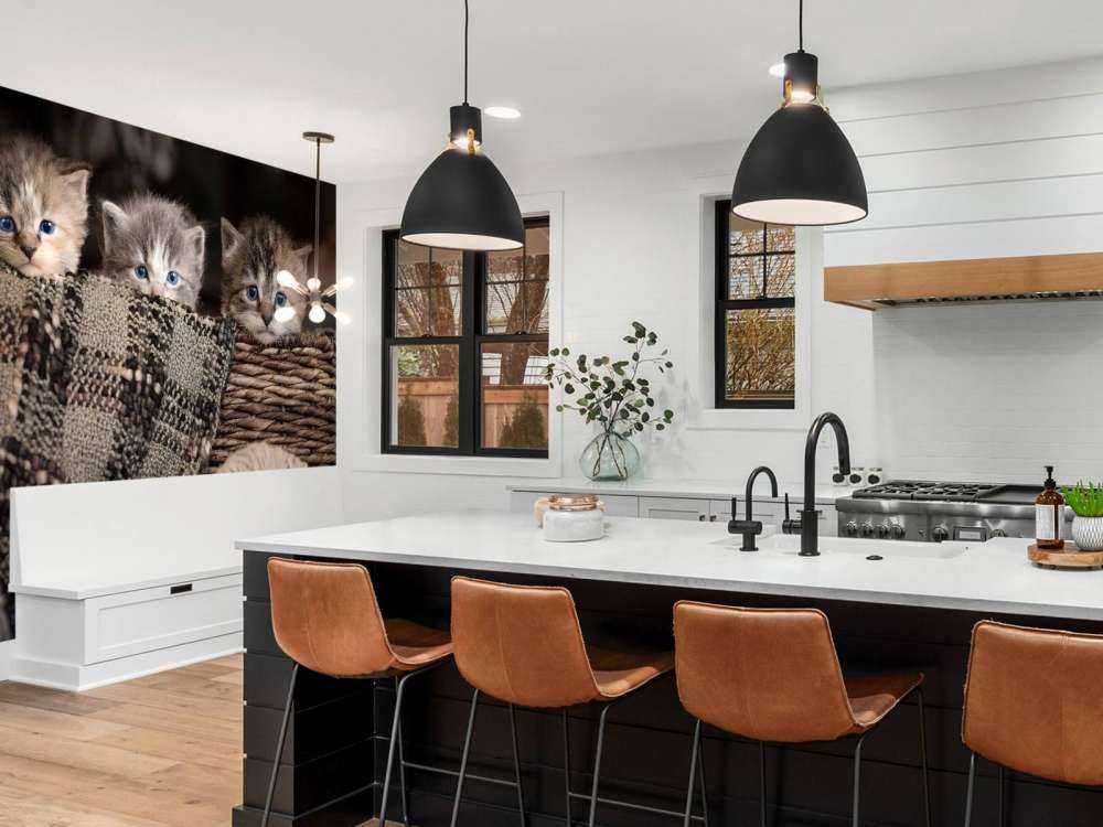 Three kittens in a basket