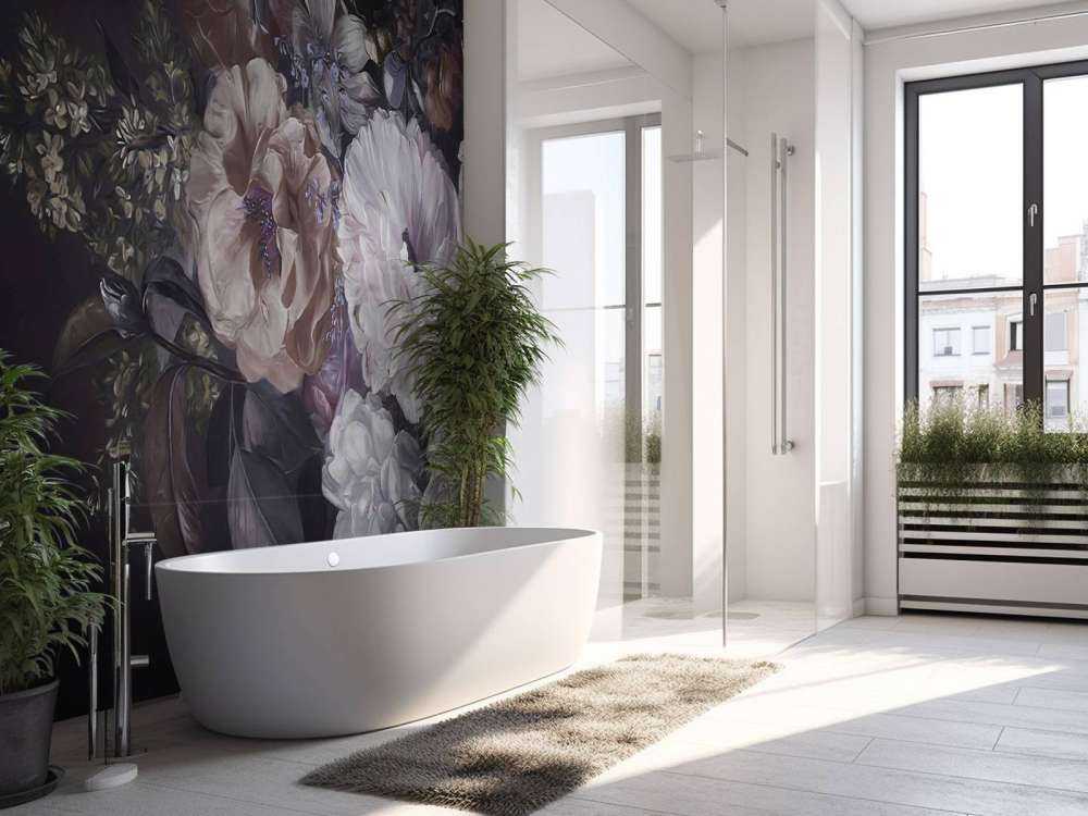 Bouquet with lilac cream