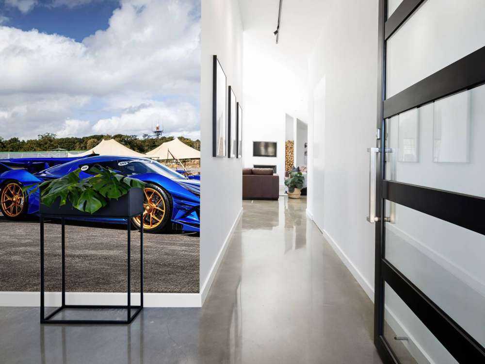 Futuristic supercar at the airport