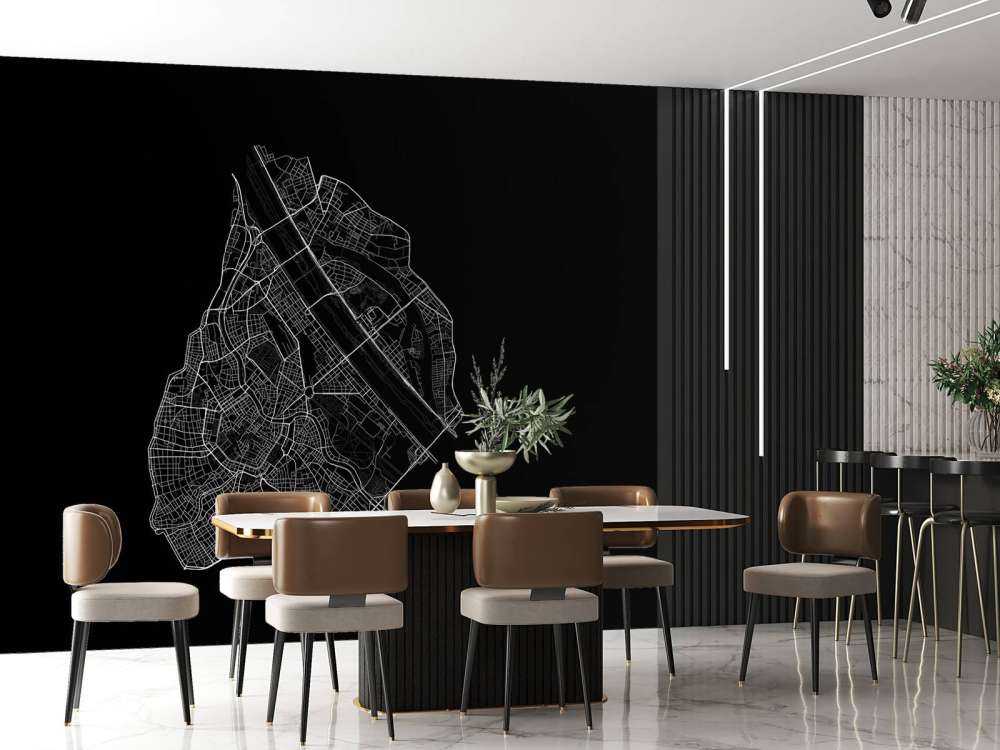 Map of Vienna city centre, black