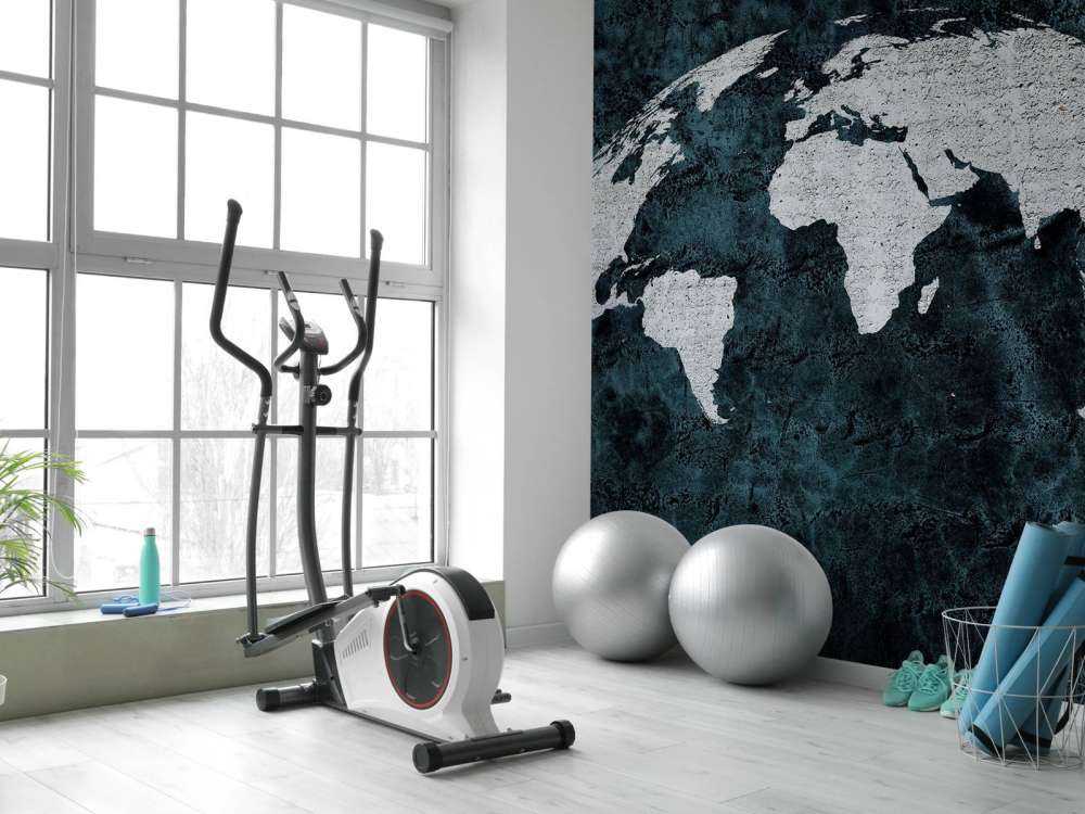 World map concrete structure