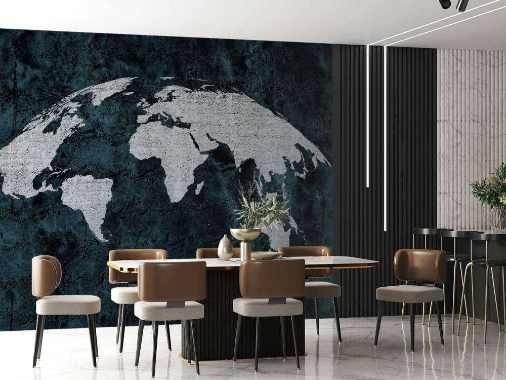 World map concrete structure