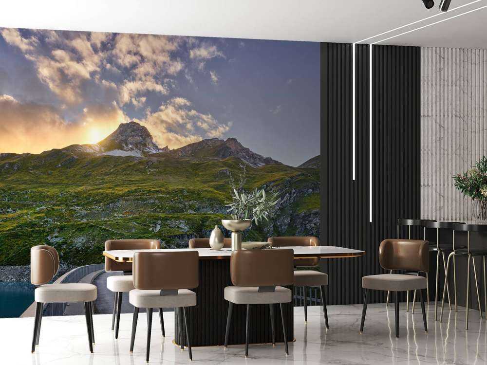 Sunset at a reservoir