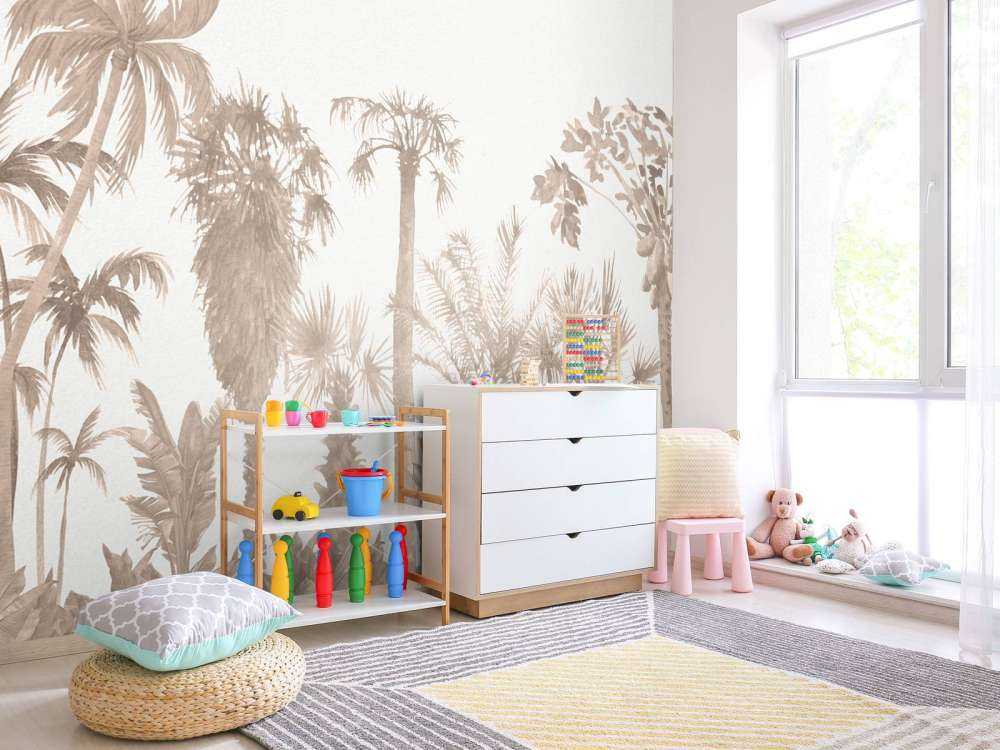 Jungle theme in taupe