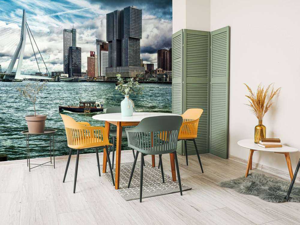 Skyline' Rotterdam with view on the Kop van Zuid in color 