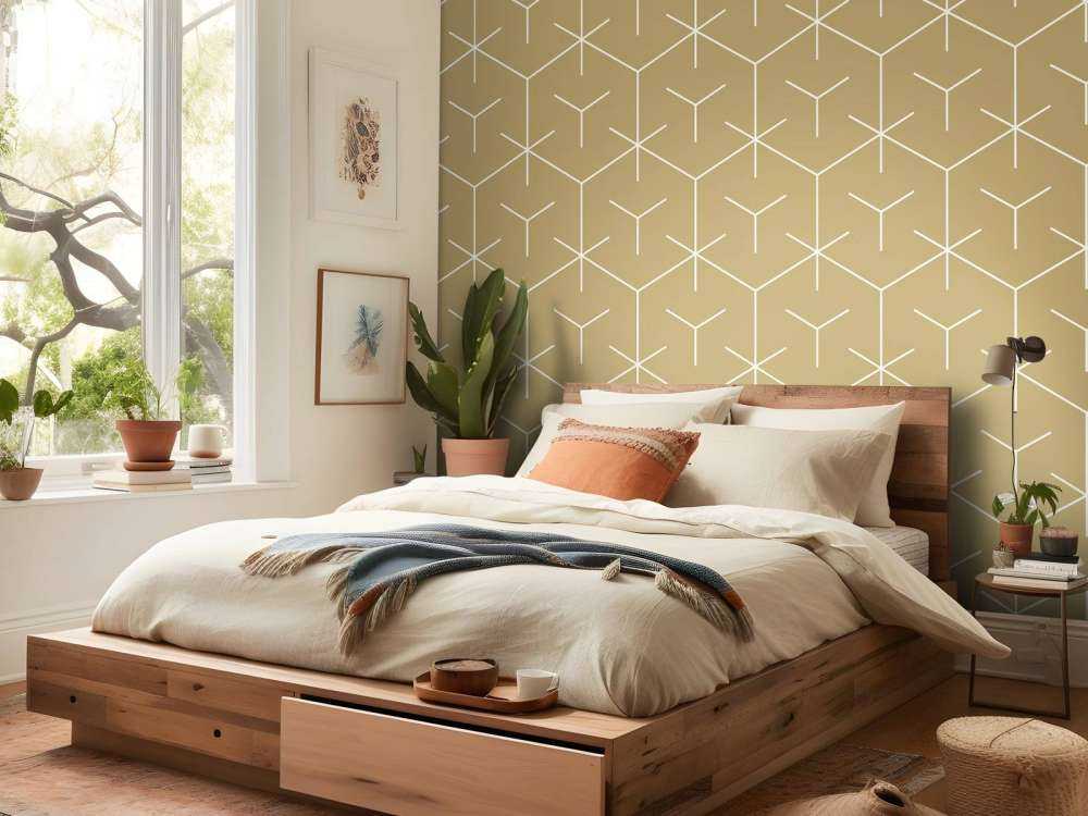 Geometric hexagons, gold