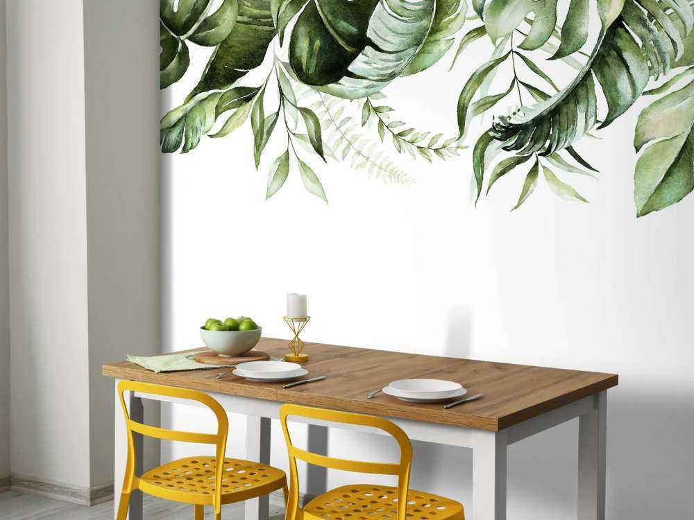 Tropical watercolour leaves