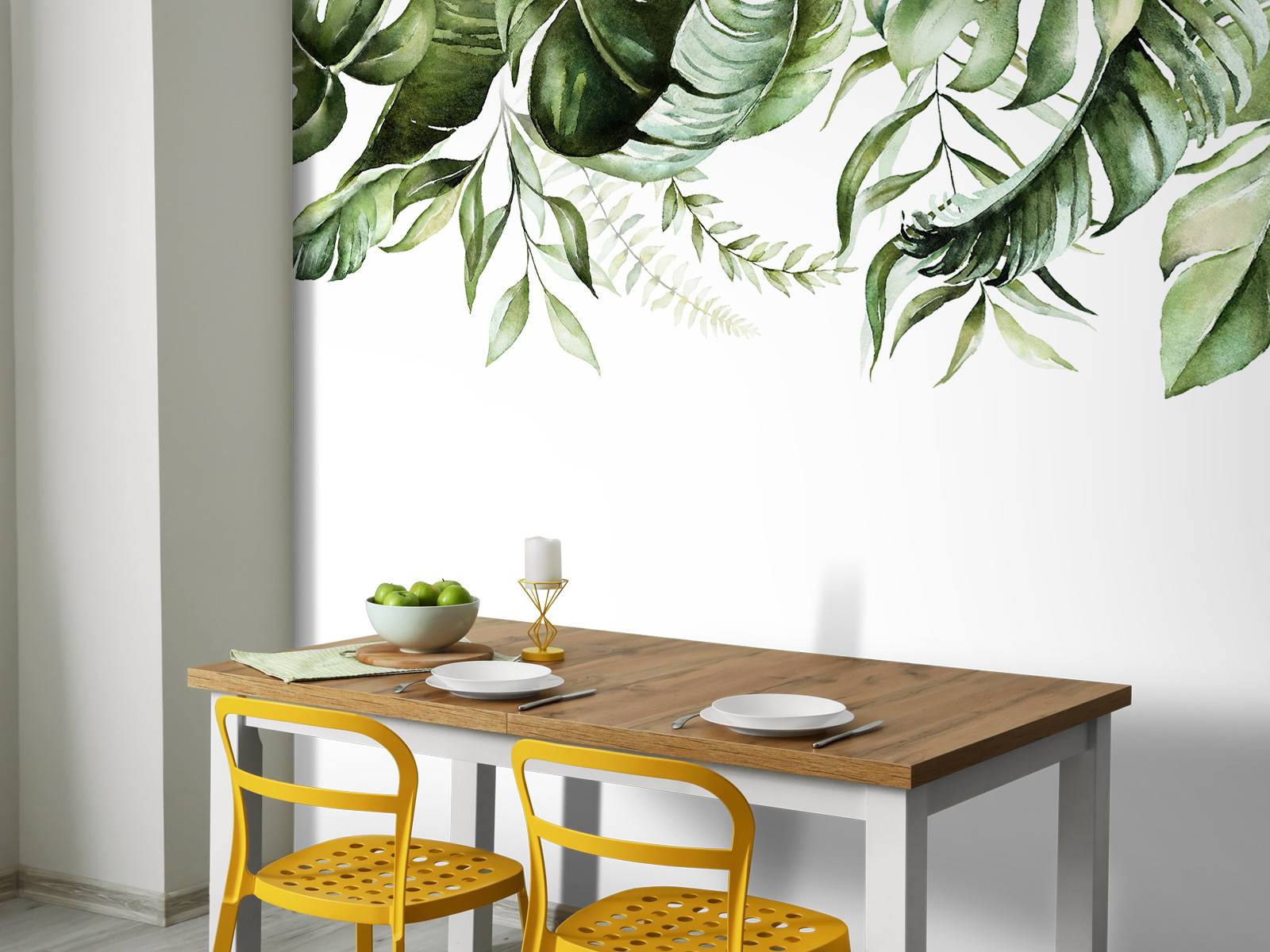 Tropical watercolour leaves