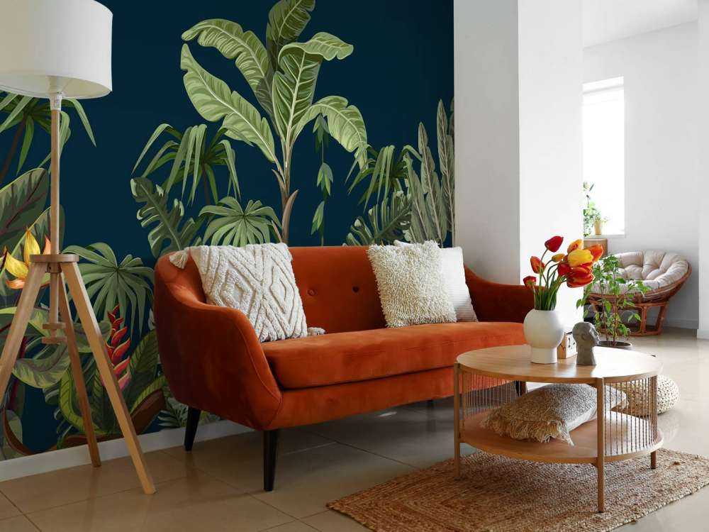 Jungle flowers and trees