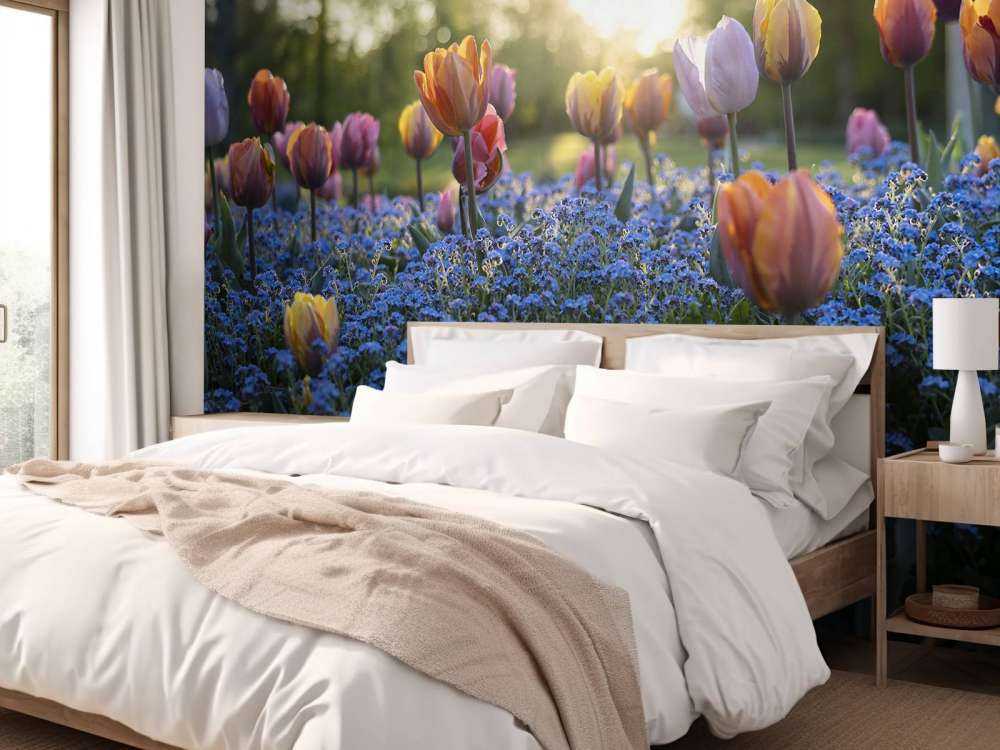 Cheerful tulip field