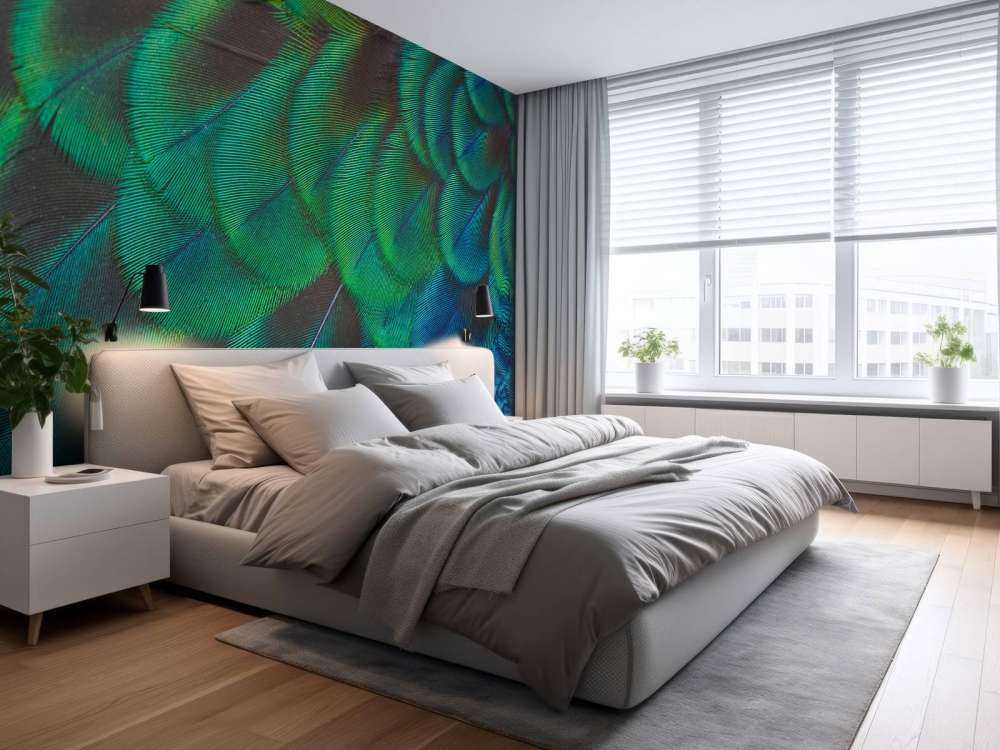 Close-up of peacock feathers