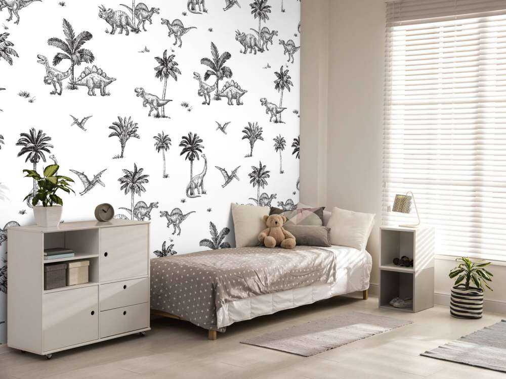 Dino pattern in black and white