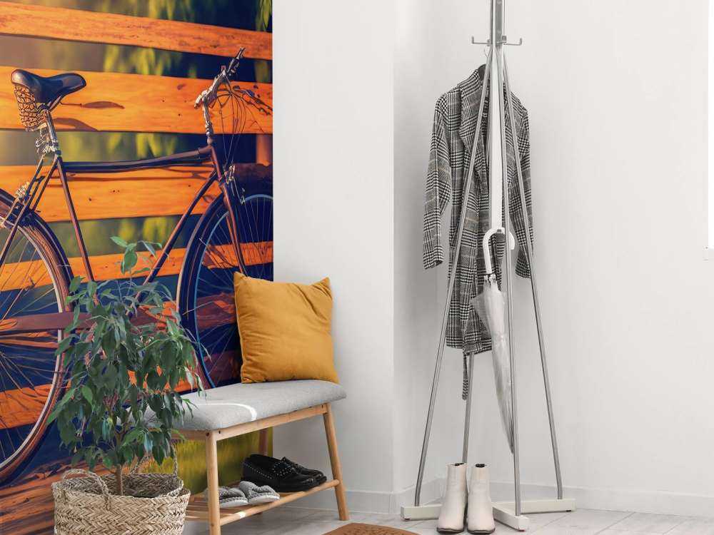 Bicycle at a wooden fence