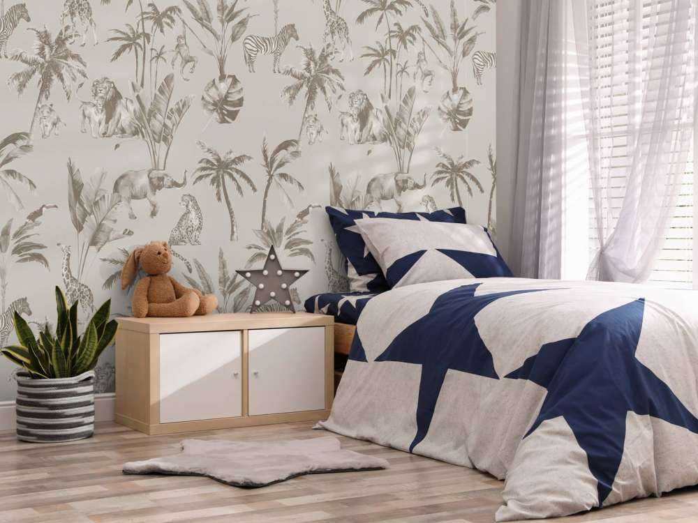 Animal jungle pattern taupe