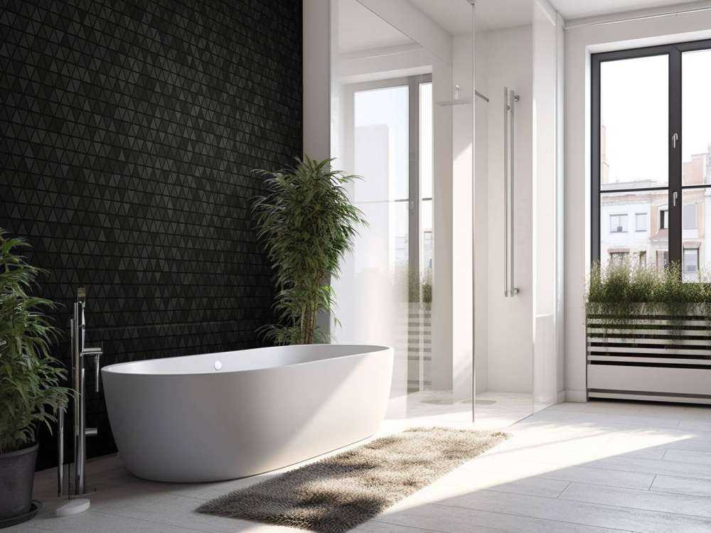 Black triangle tiles