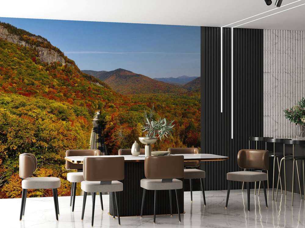 Road through the autumn landscape