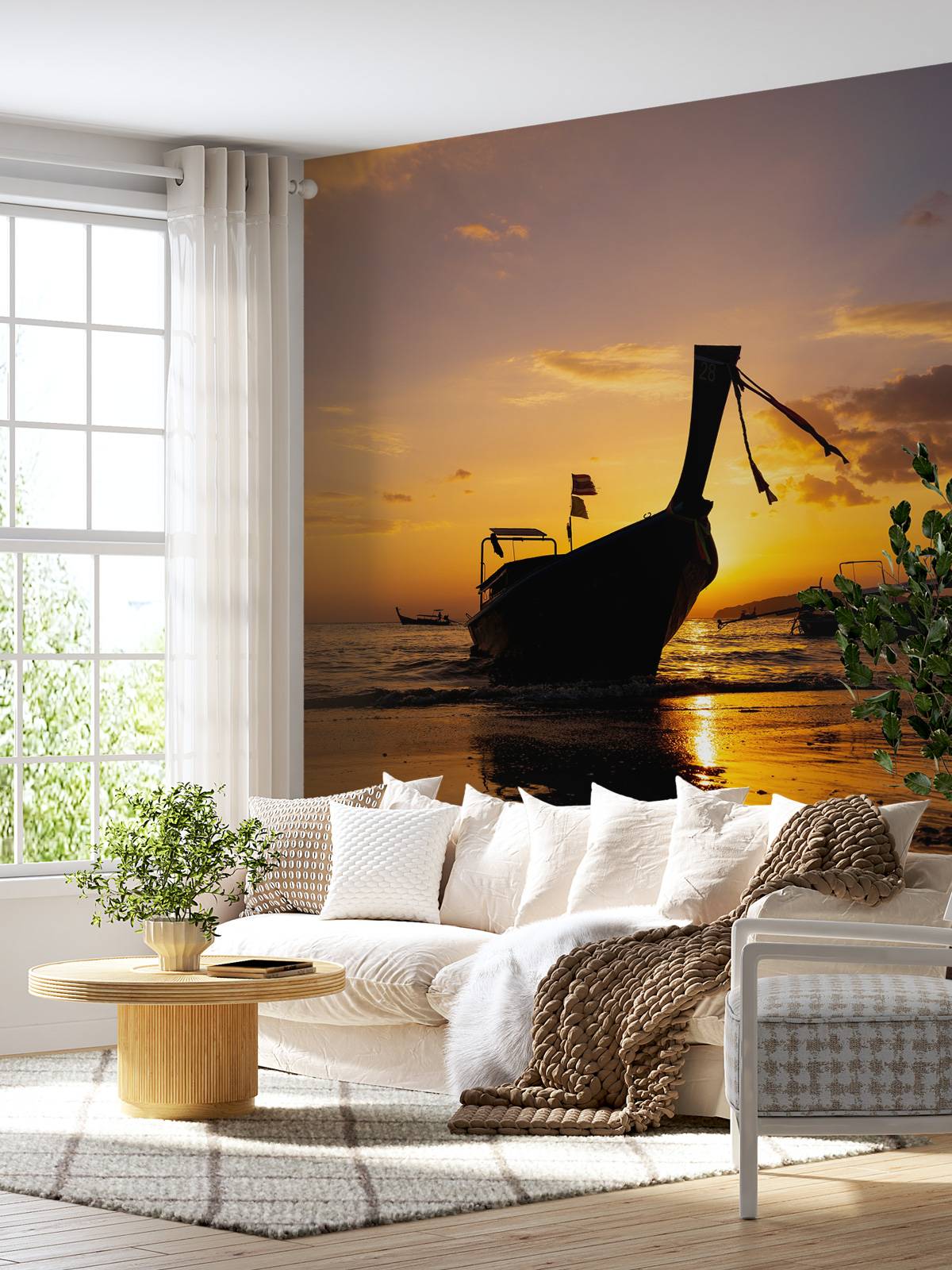 Traditional long tail boat