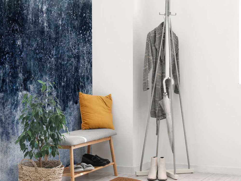 Old weathered blue wall