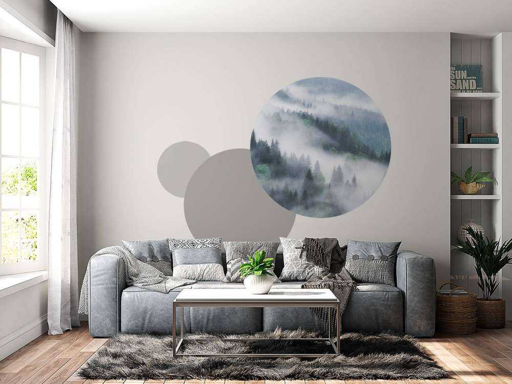 Foggy forest in the mountains