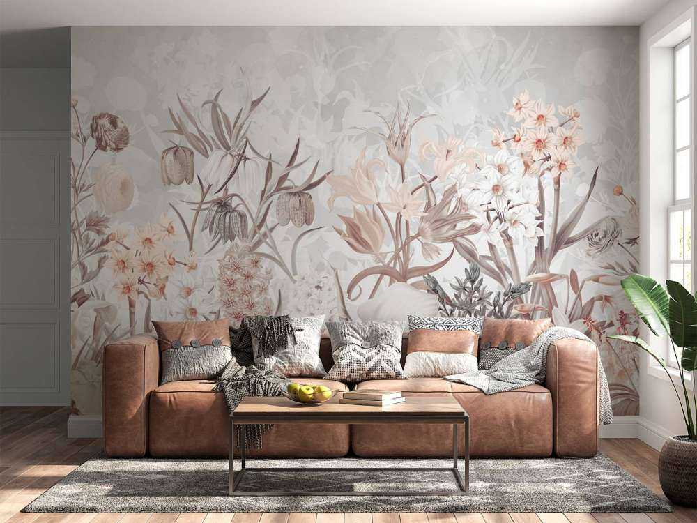 Spring Flowers - Ethereal Gray