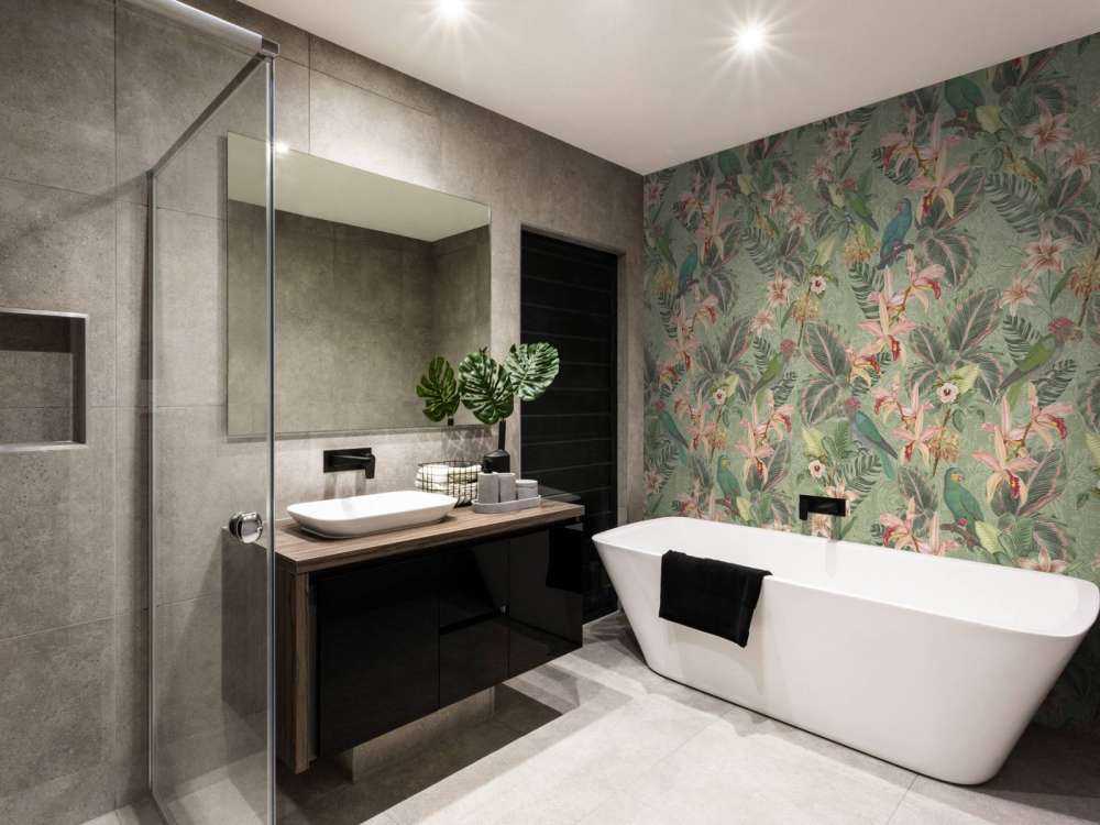 Tropical Jungle birds & parrots - sage green