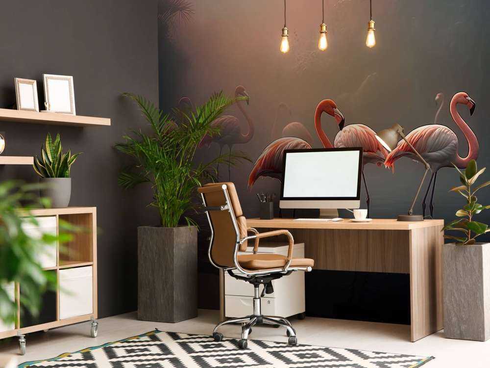 Misty Dawn Flamingos