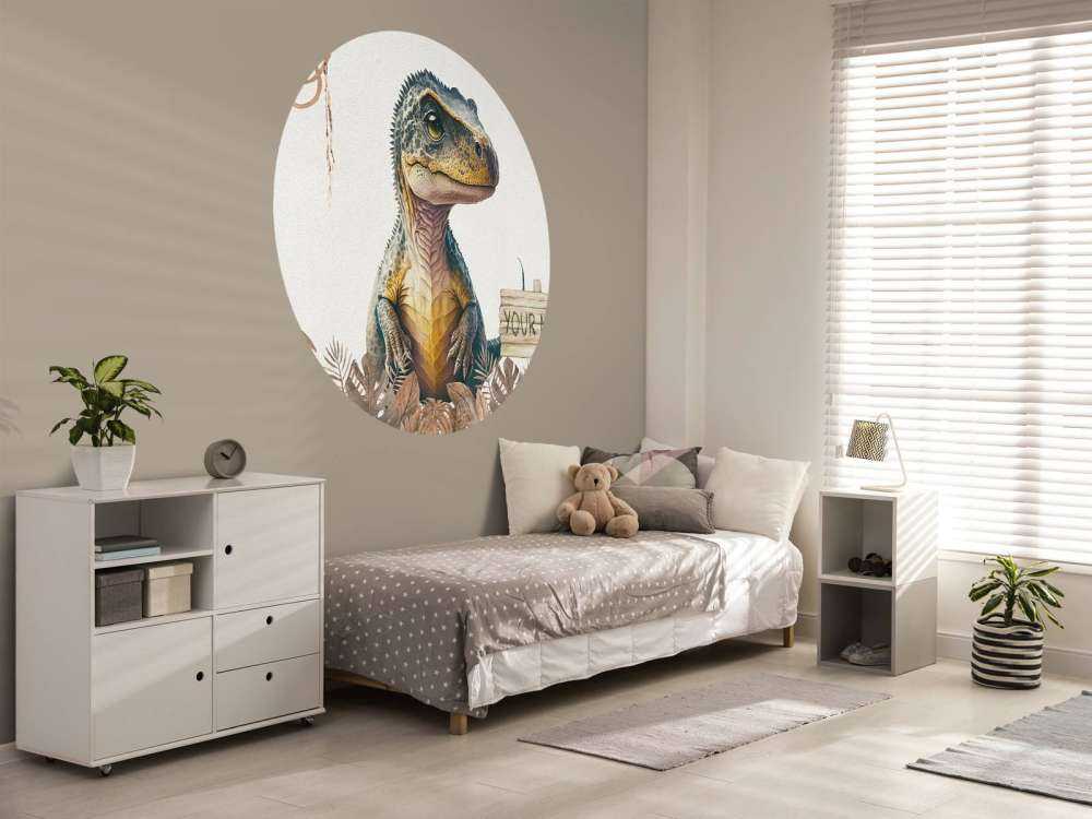 Baby t-rex in the taupe jungle