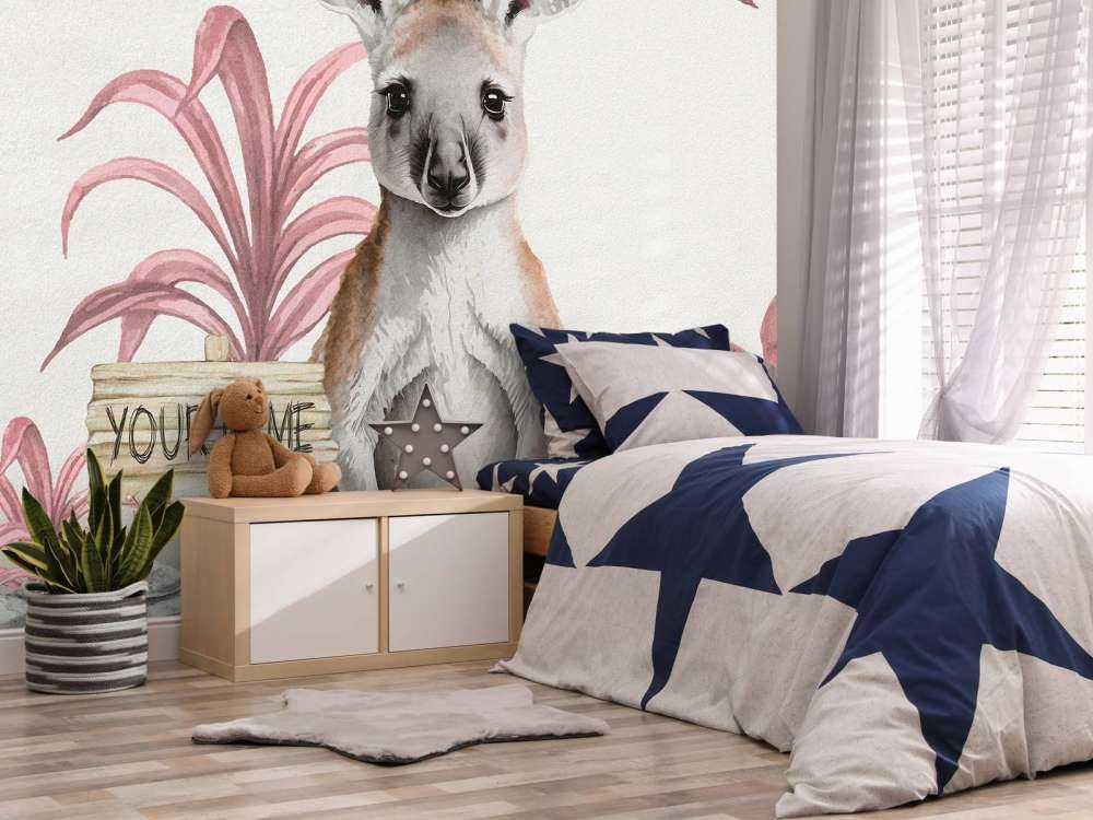 Baby jungle kangaroo pink