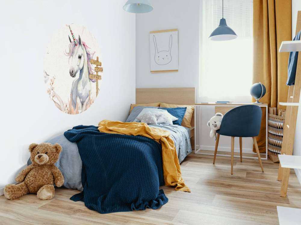 Baby unicorn with plants taupe