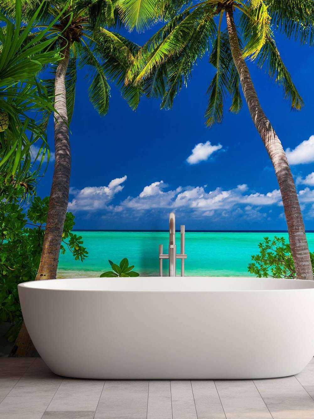 Palm trees on an island