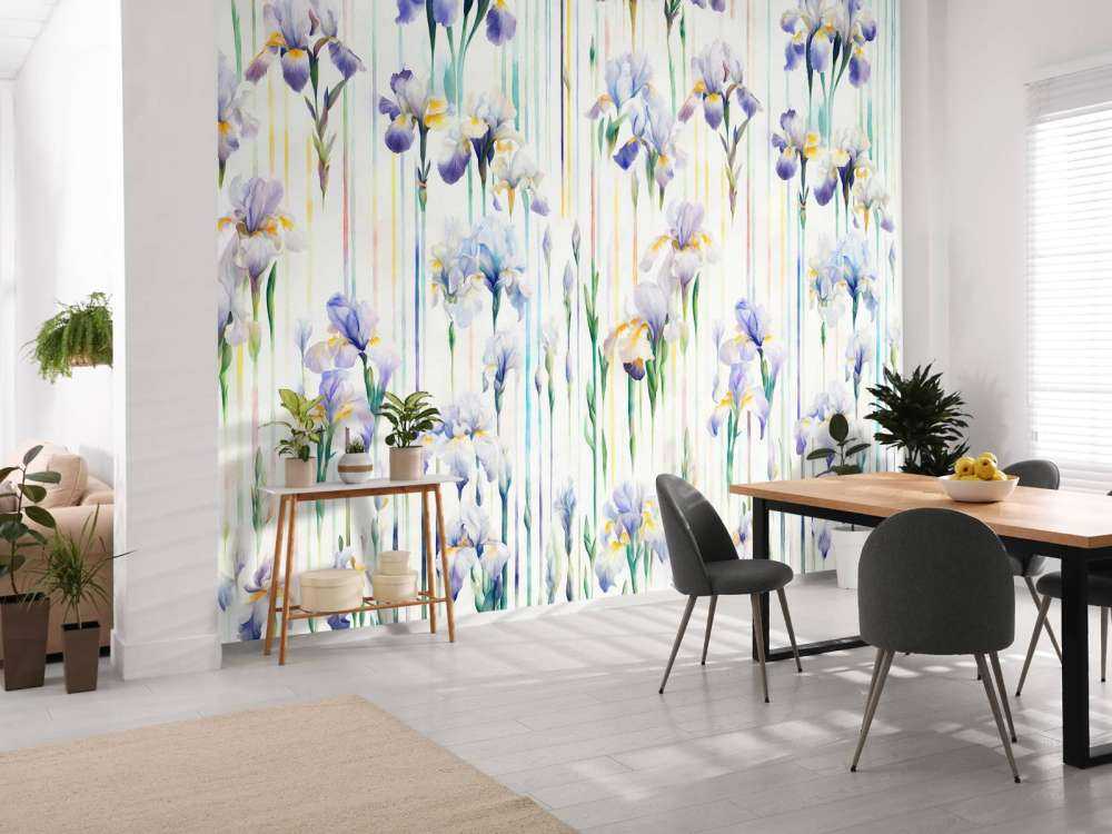 Irises and Stripes Seamless Pastel